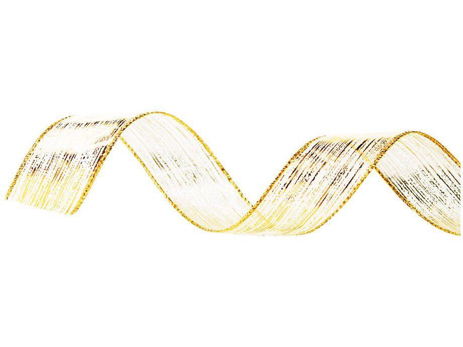 Fita de Natal 914x3,8cm Aramada Ouro Cromus - 1641070