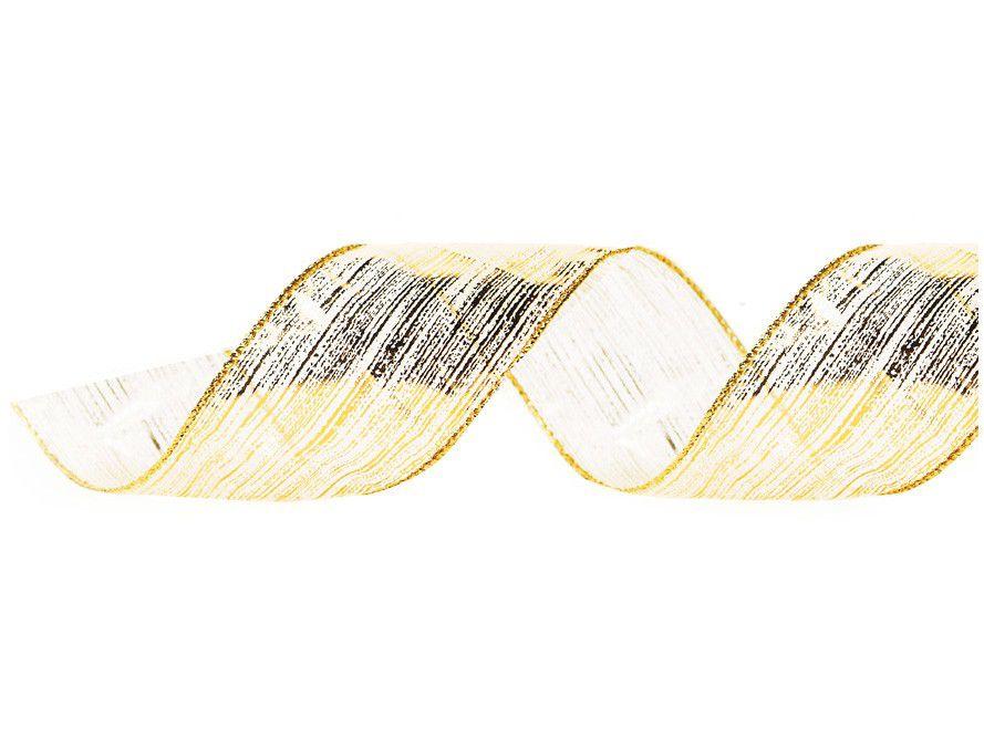 Fita de Natal 914x6,3cm Aramada Ouro Cromus - Pincelada