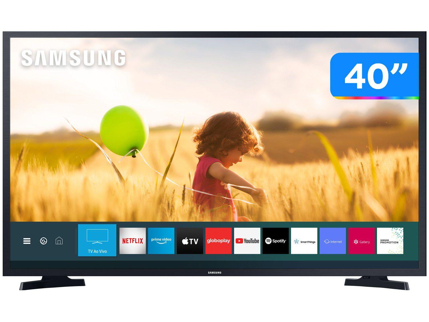 Smart TV 40" LED Full HD Samsung UN40T5300AGXZD - VA 60Hz Wi-Fi 2 HDMI 1 USB