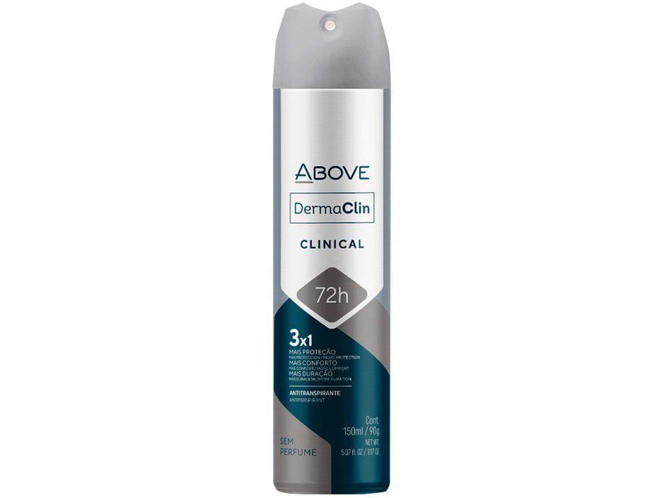 Desodorante Antitranspirante Aerossol Above - Dermaclin Unissex Sem Perfume 150ml