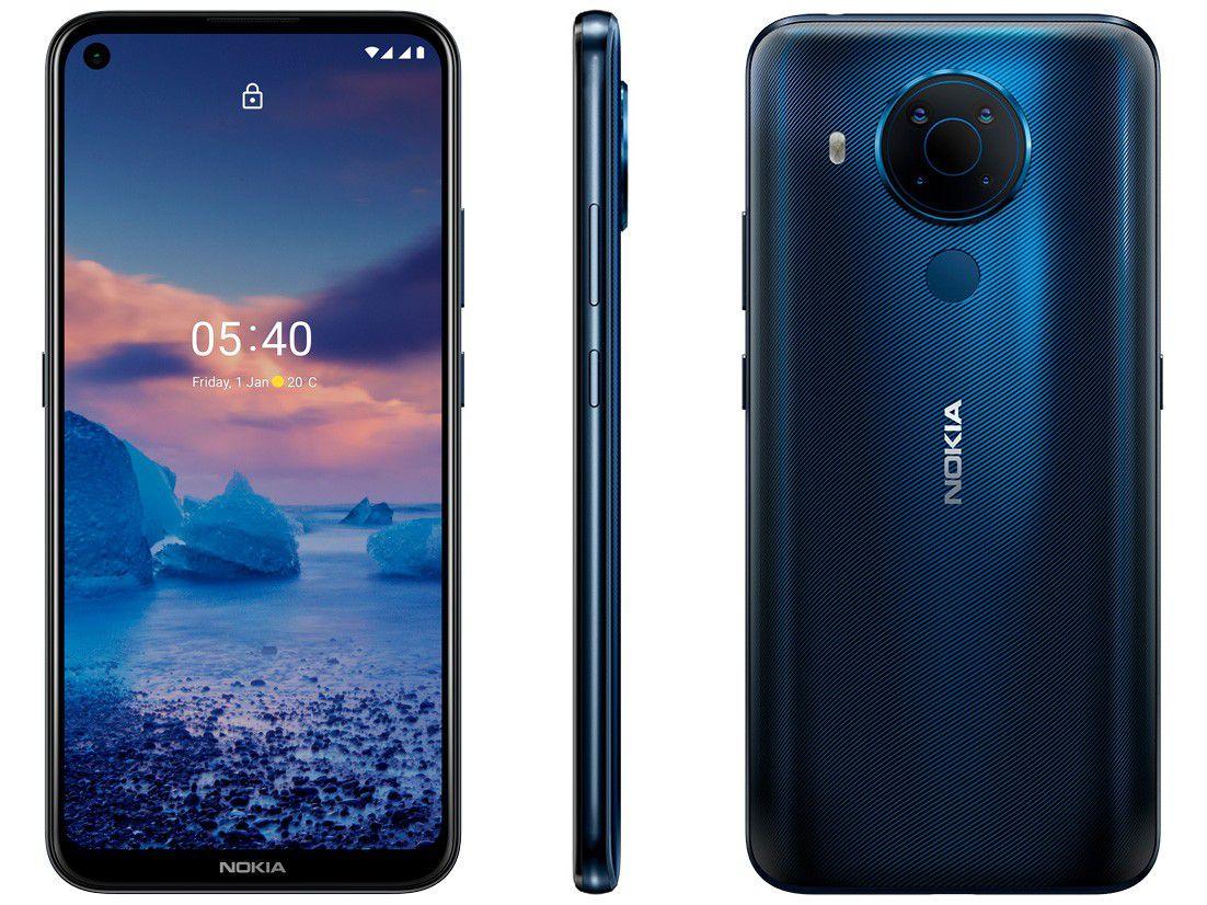Smartphone Nokia 5.4 128GB Azul 4G 4GB RAM - Octa-Core Tela 6,39" Câm. Quádrupla + Selfie