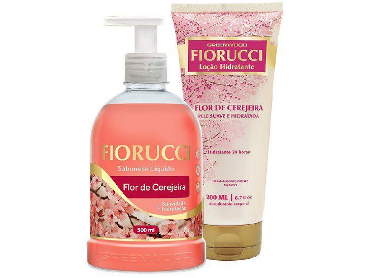 Kit de Banho Fiorucci Flor de Cerejeira - Sabonete Líquido e Loção Hidratante