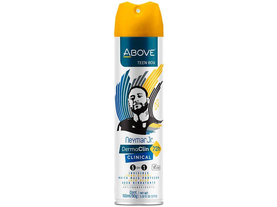Desodorante Antitranspirante Aerossol Vegano Above - Teen Boy DermaClin Neymar Jr Amadeirado 150ml