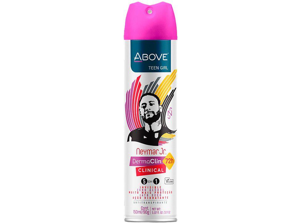 Desodorante Antitranspirante Aerossol Vegano Above - Teen Girl DermaClin Neymar Jr Floral Frutal 150ml