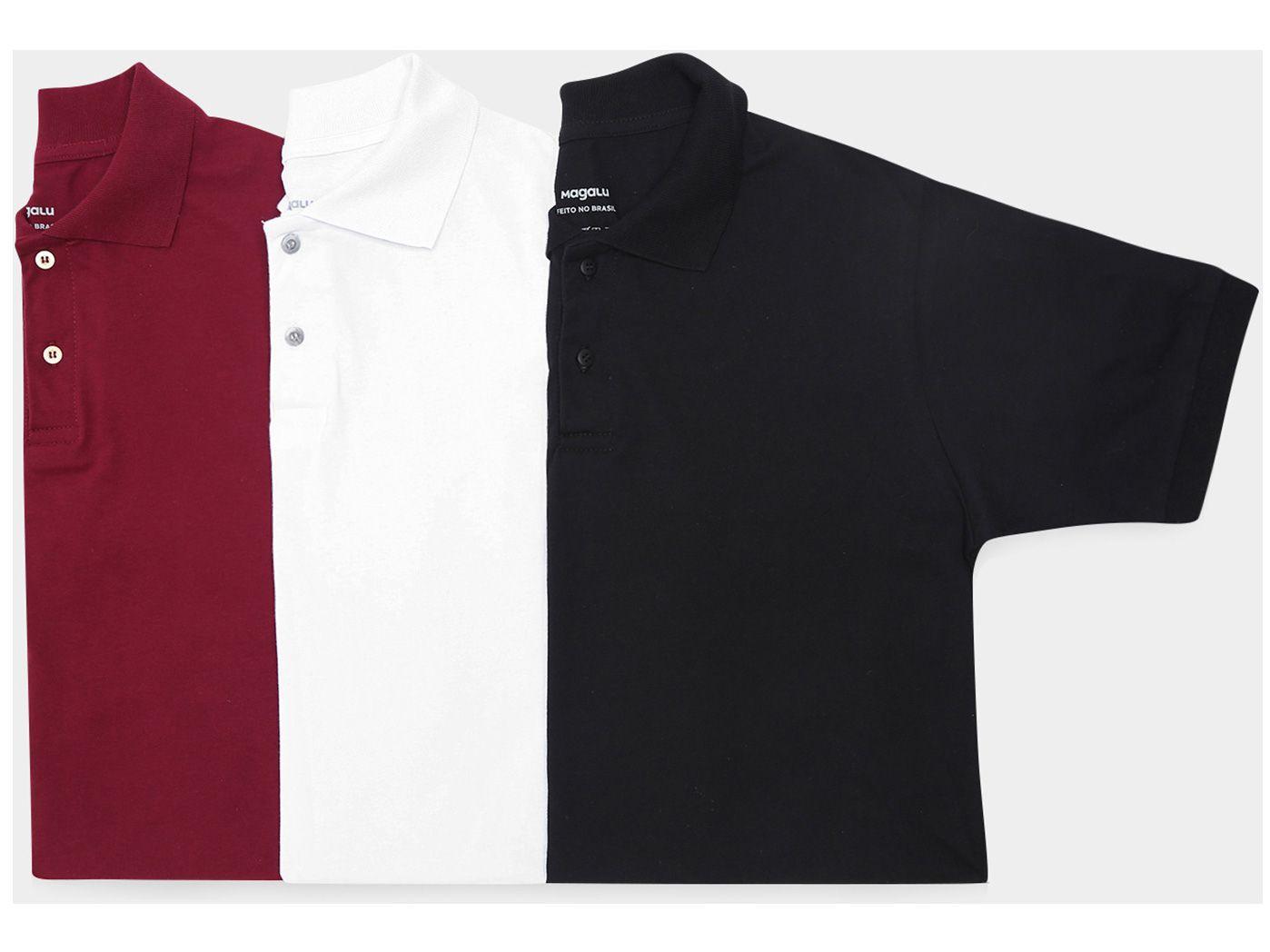 Kit Camisa Polo Vista Magalu Lisa 3 Peças