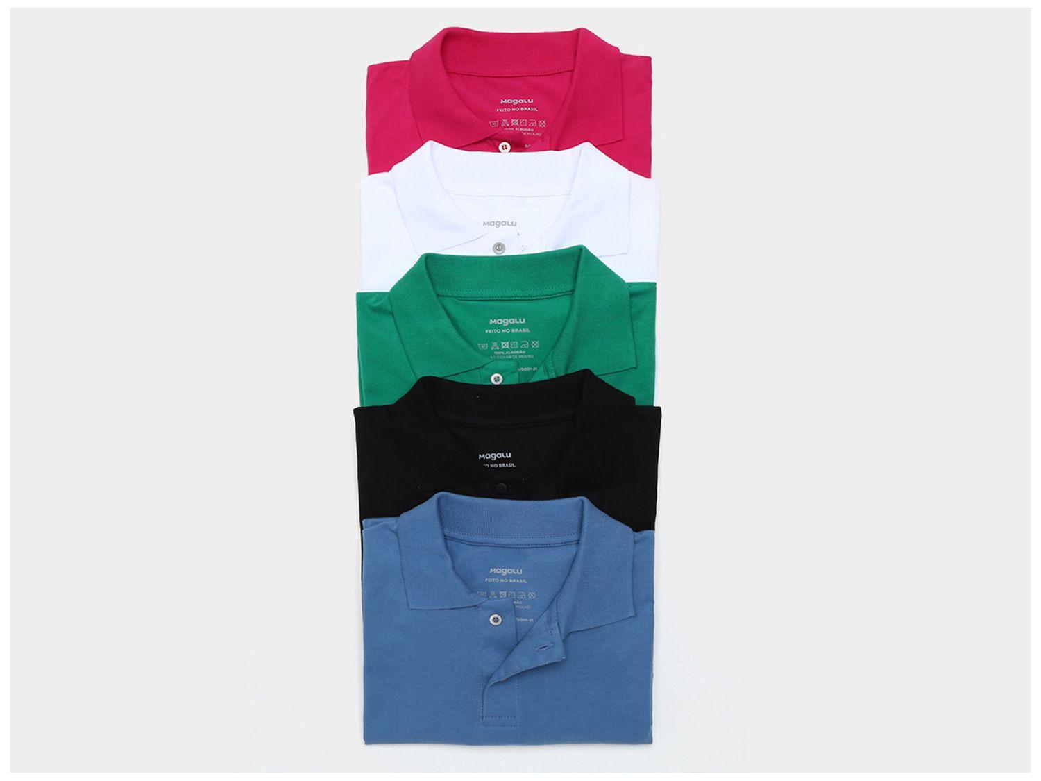 Kit Camisa Polo Vista Magalu Lisa 5 Peças