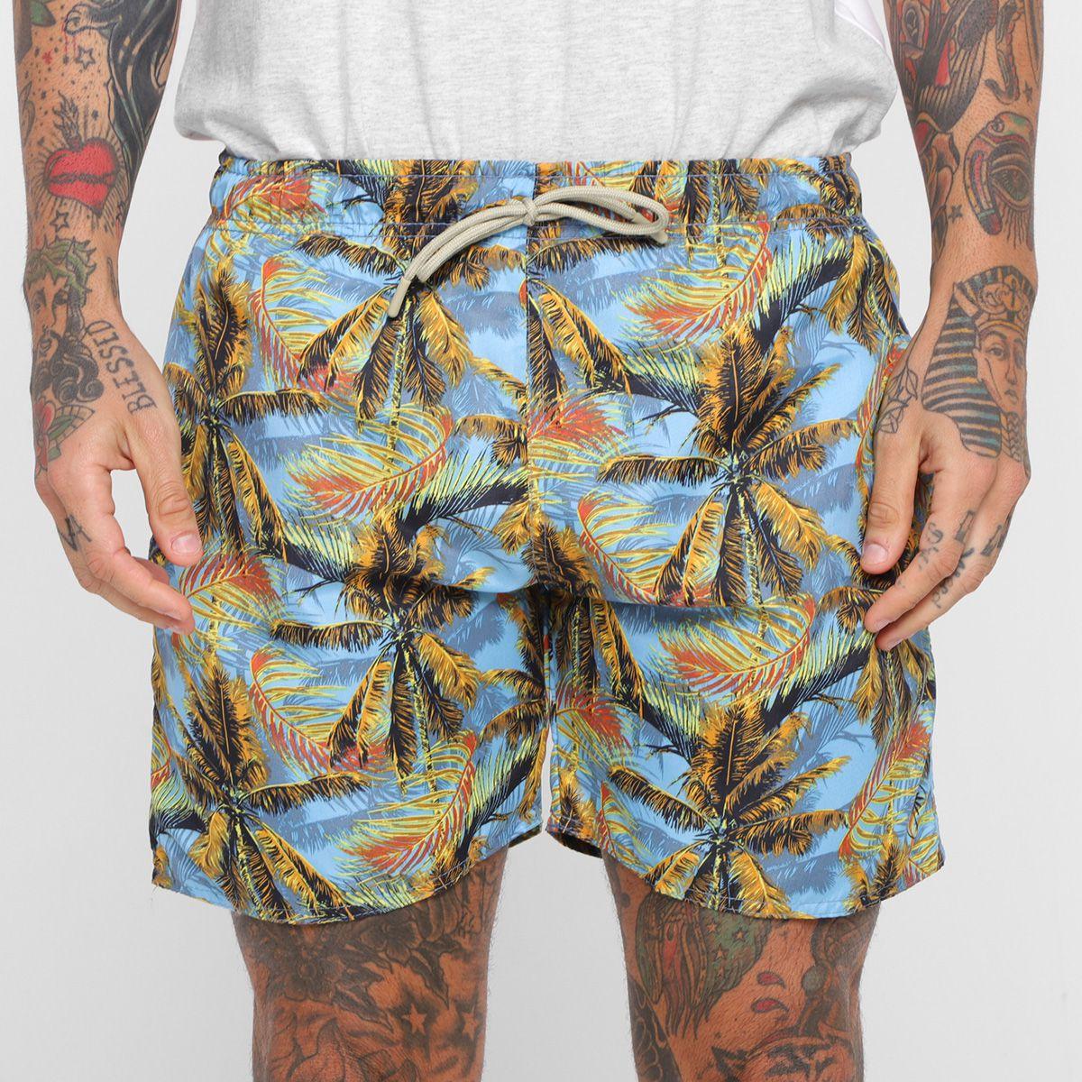 Short Vista Magalu Caribe Estampado Coqueiro
