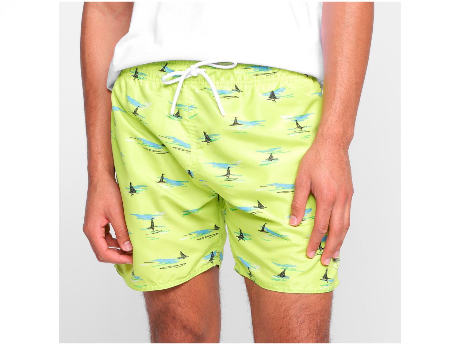 Short Vista Magalu Caribe Estampado Tubarão