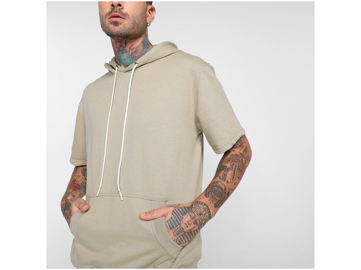 Blusa Moletom Vista Magalu Capuz Manga Curta