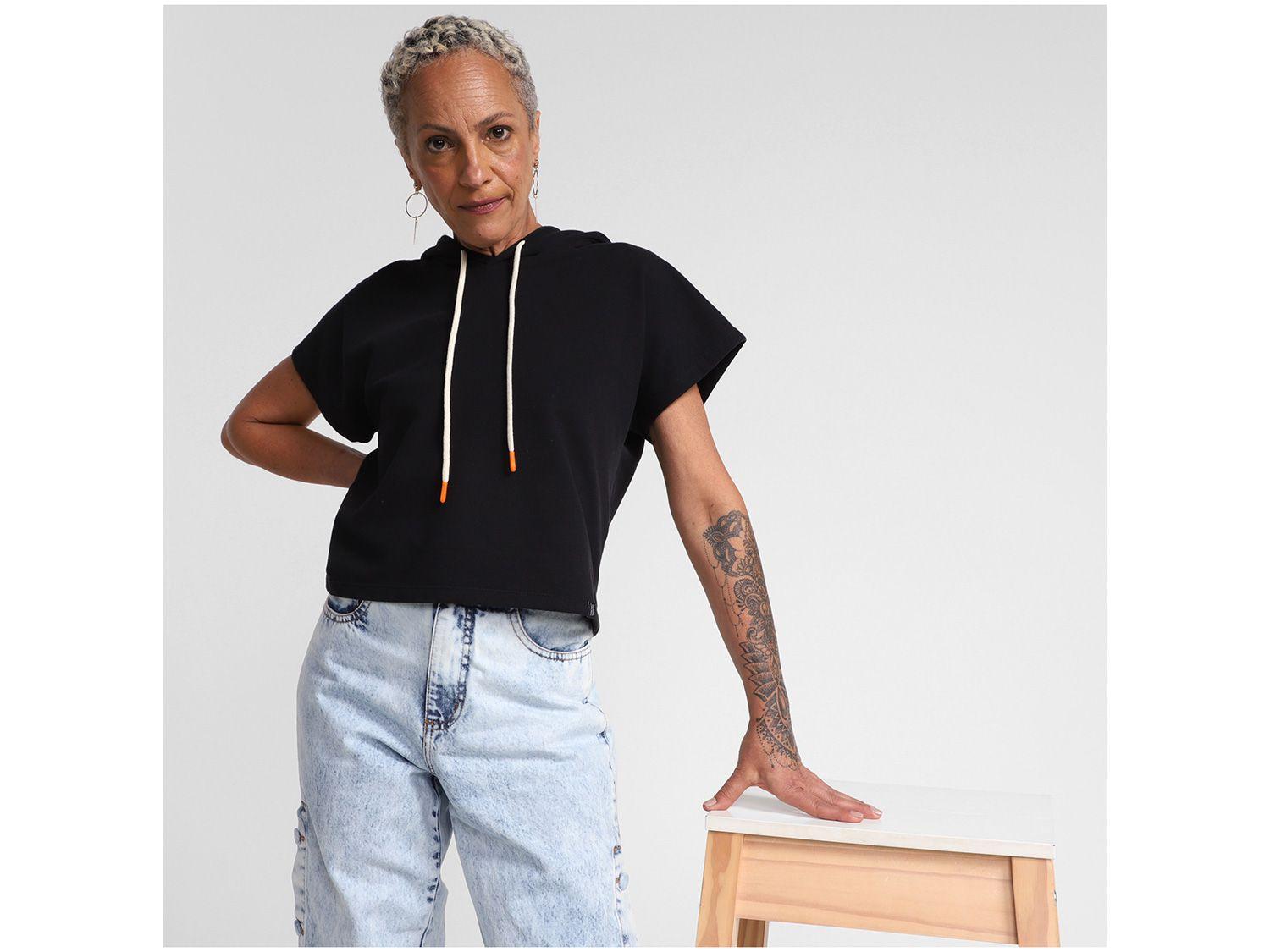Blusa Moletom Vista Magalu Capuz Manga Curta