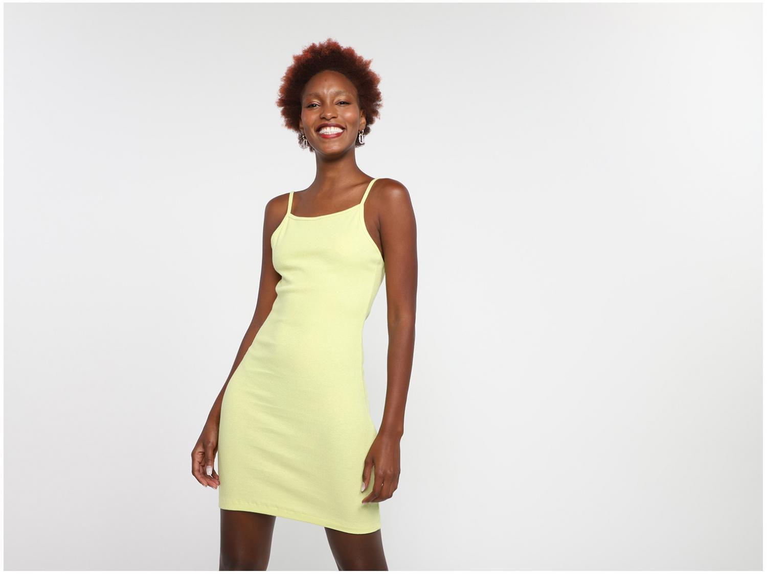 Vestido Curto Vista Magalu Ribana Alça Fina