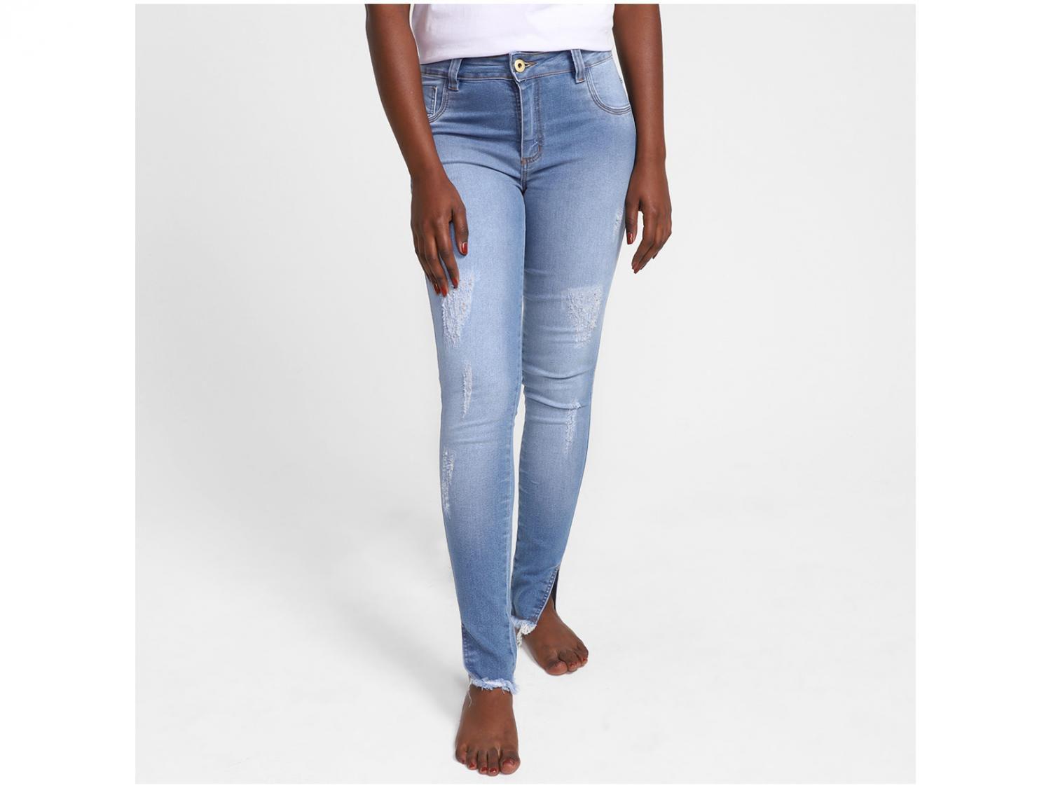 Calça Jeans Skinny Vista Magalu Detalhe Barra