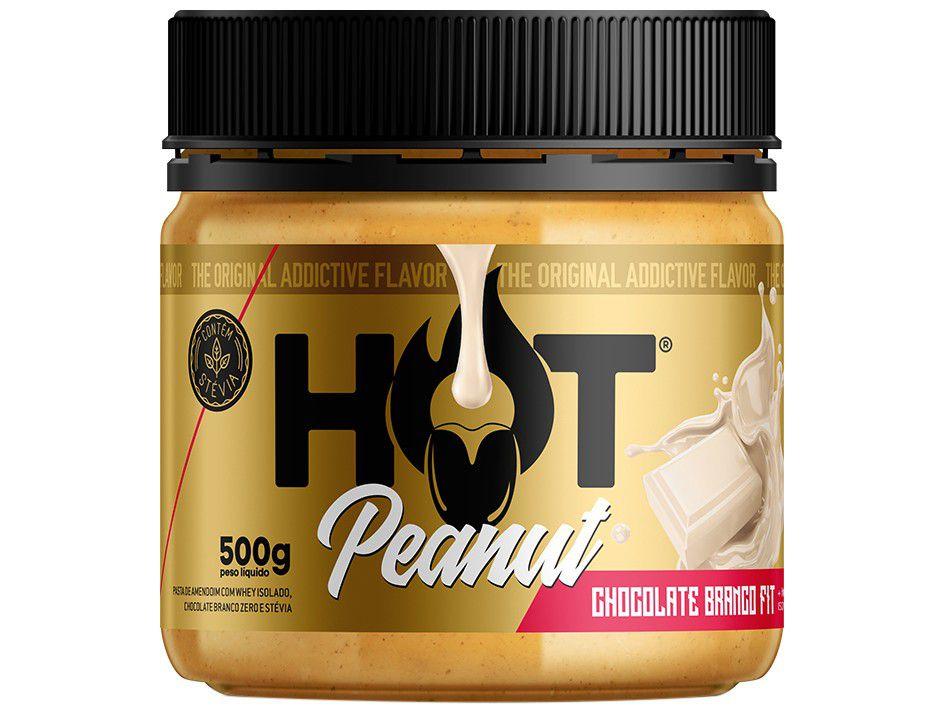 Pasta de Amendoim Chocolate Branco Hot Fit - Gourmet Premium Hot Peanut Fit 500g