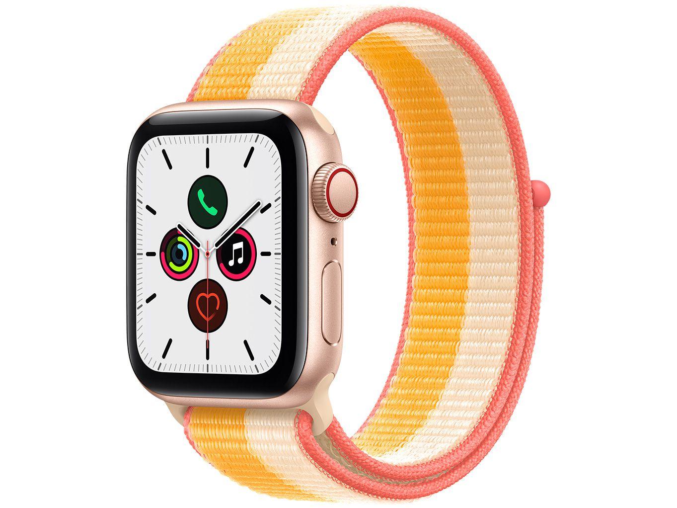 Apple Watch SE 40mm Caixa Dourada Alumínio - GPS + Cellular Pulseira Loop Esportiva