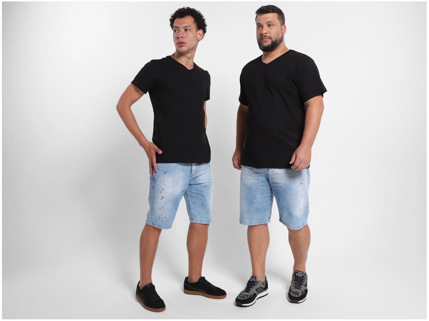 Bermuda Jeans Vista Magalu Respingos Tinta