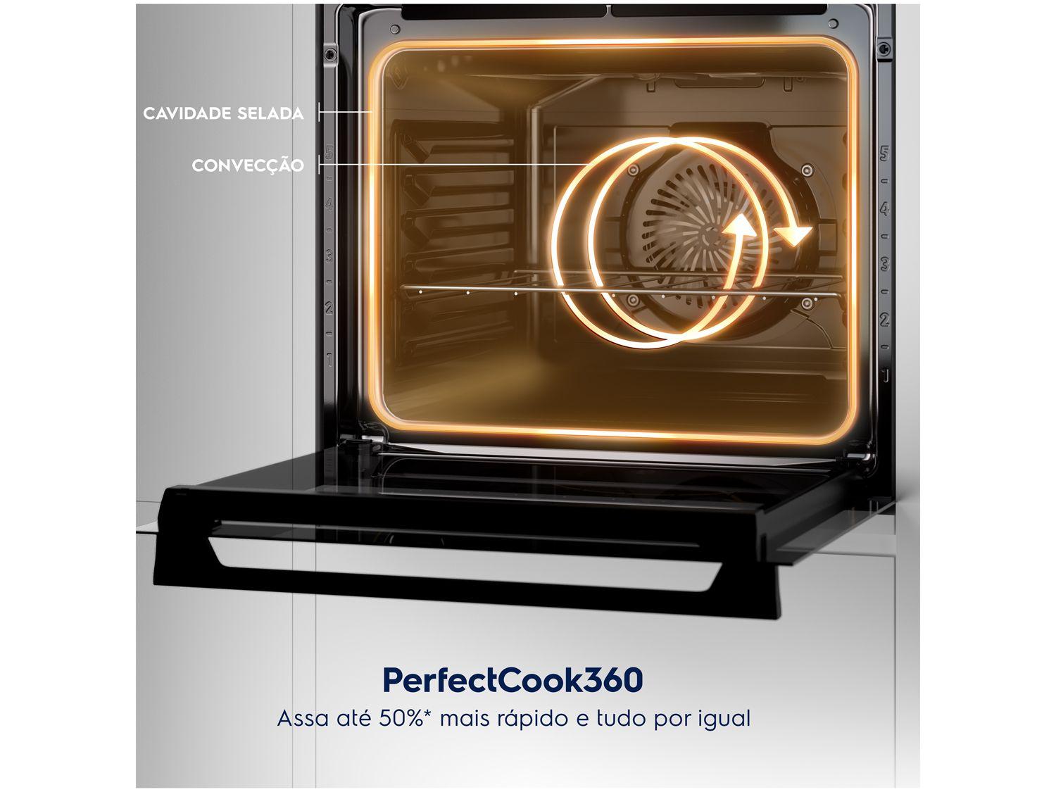 Foto 6 - Forno a Gás de Embutir Electrolux de Convecção - com Timer 80L Preto PerfectCook360 OE8GH