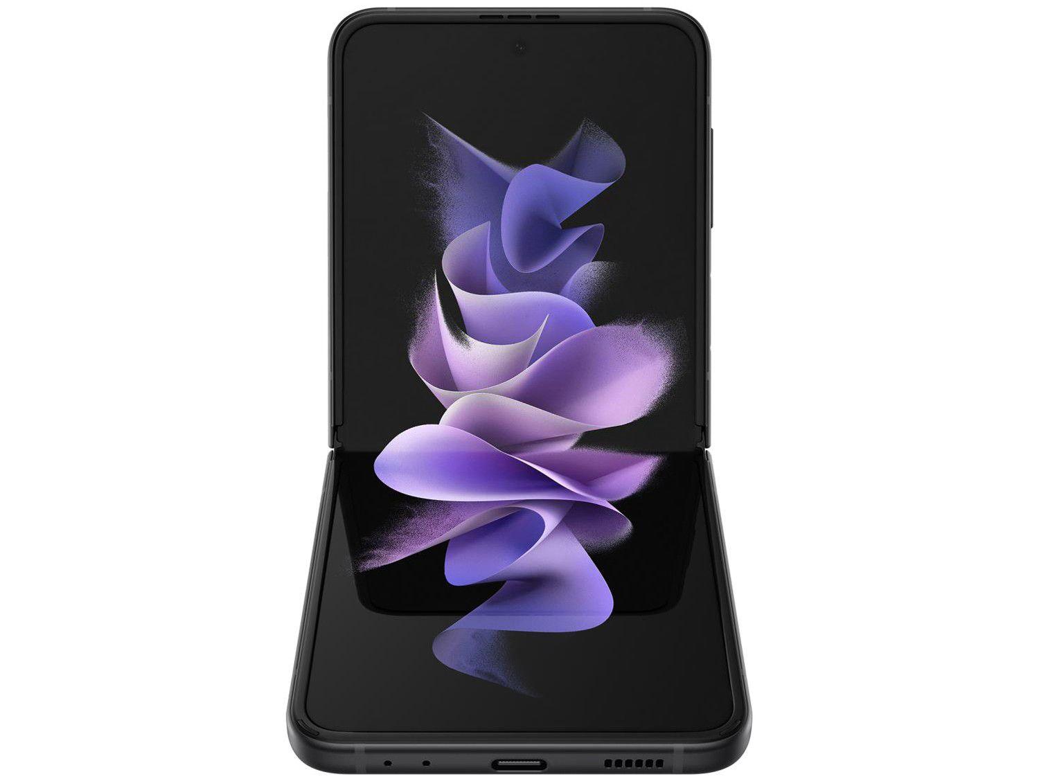 Smartphone Samsung Galaxy Z Flip3 128GB Preto 5G - 8GB RAM Tela 6,7" Câm. Dupla + Selfie 10MP