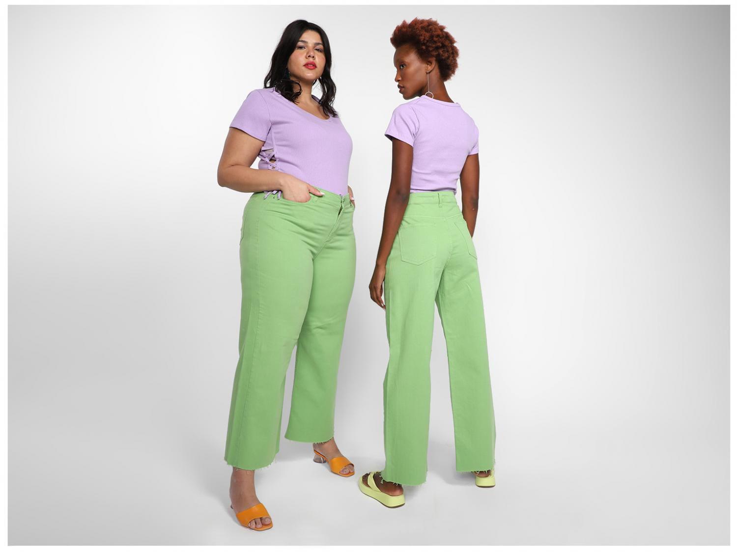 Calça Sarja Vista Magalu Wide Leg Maravilhosa