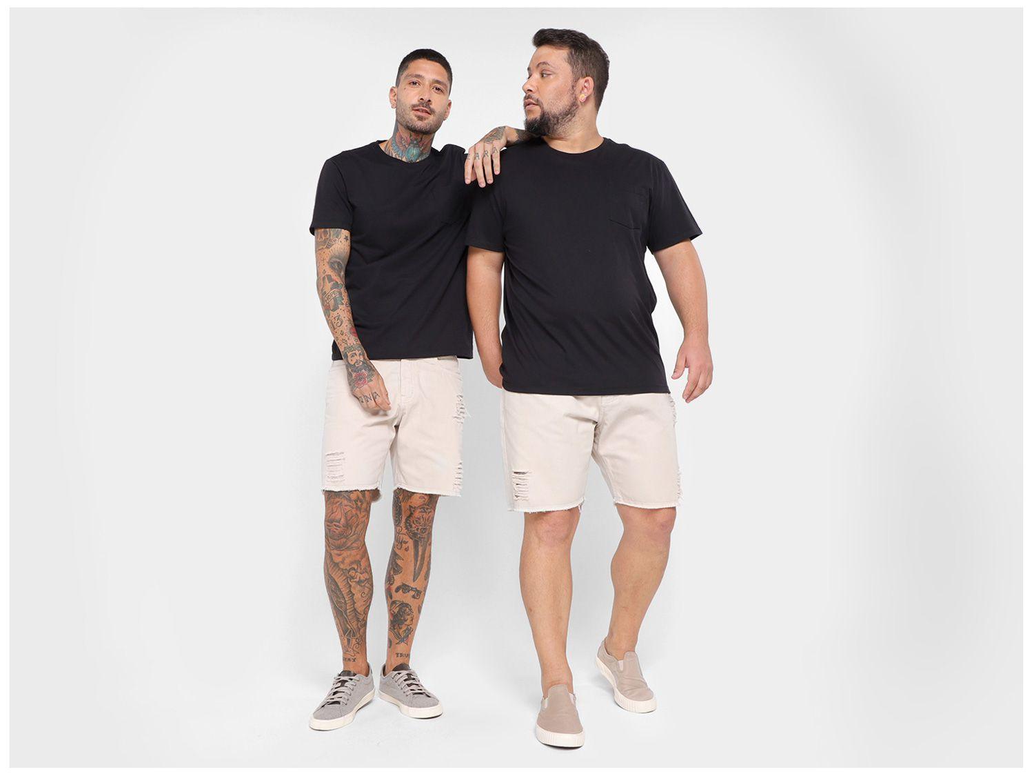 Bermuda Sarja Vista Magalu Puídos 5 Bolsos - Barra Desfiada