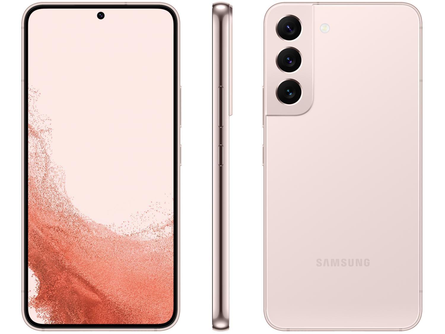Smartphone Samsung Galaxy S22 128GB Rosé 5G - 8GB RAM Tela 6,1&quot; Câm. Tripla + Selfie 10MP