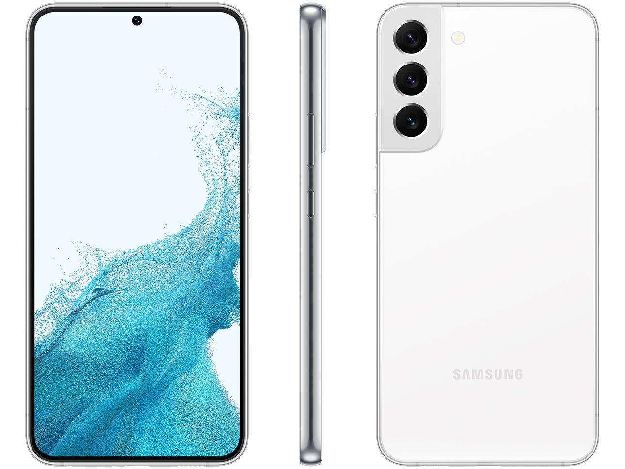 Smartphone Samsung Galaxy S22+ 128GB Branco - 8GB RAM Tela 6,6&quot; Câm. Tripla + Selfie 10MP