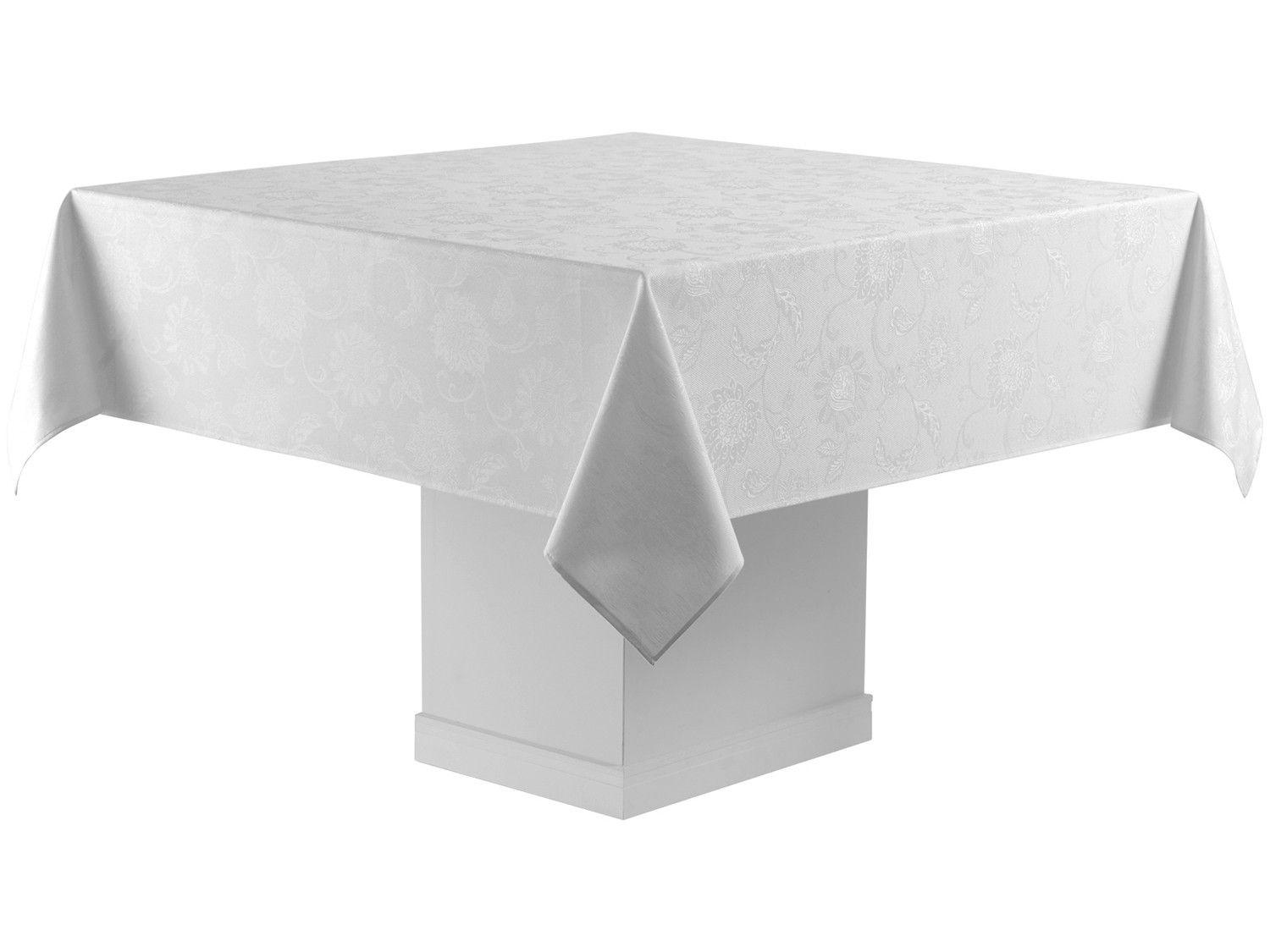 Toalha de Mesa Retangular Branca 160x320cm Karsten Celebration Sienna