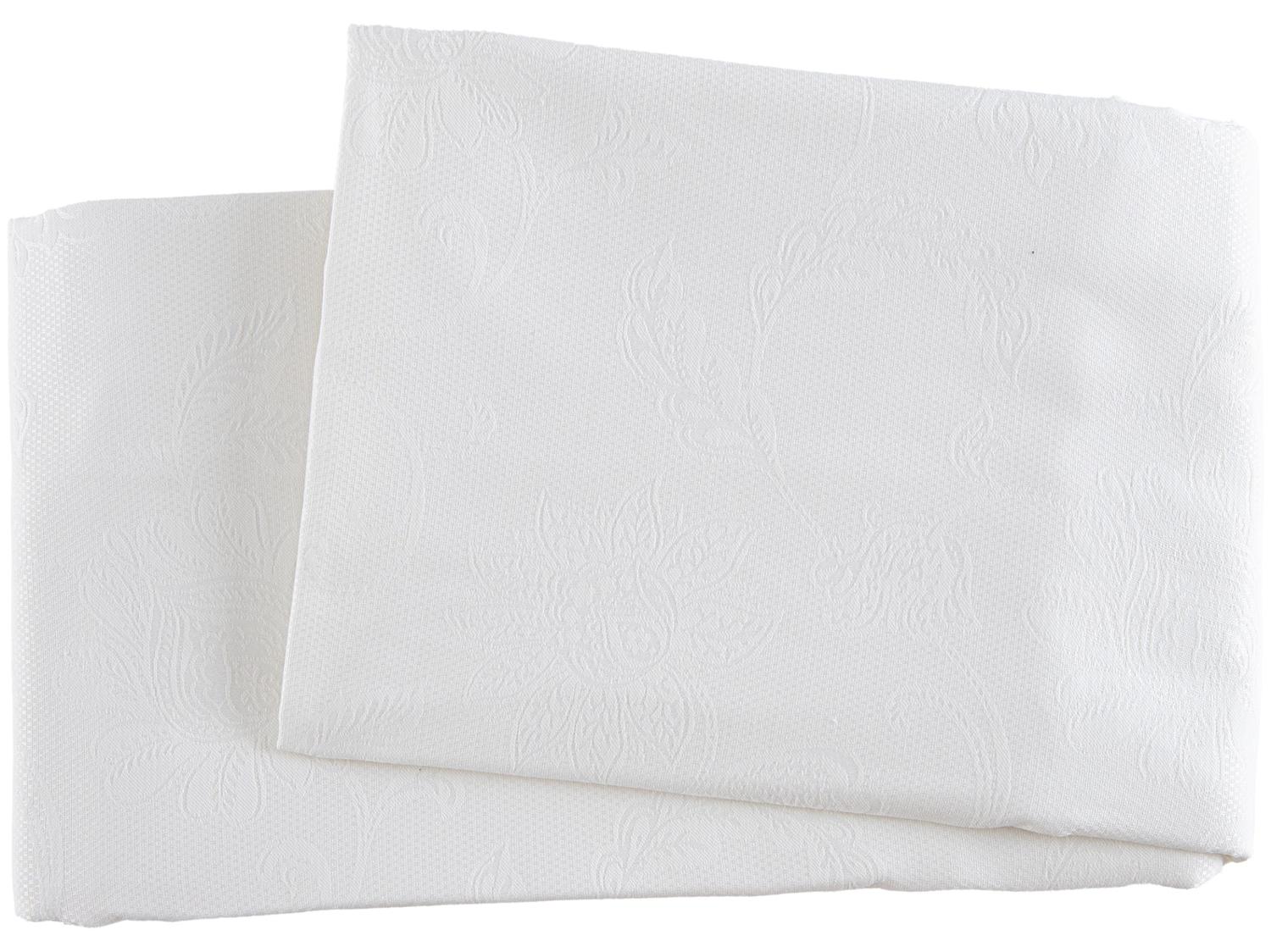 Toalha de Mesa Retangular Branca 160x320cm Karsten Celebration Sienna