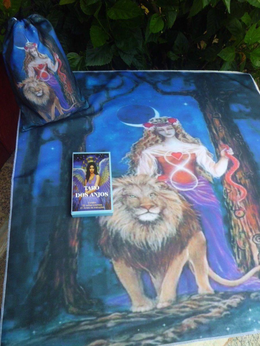 Toalha esotérica baralho tarô dos anjos wicca bruxa carta 