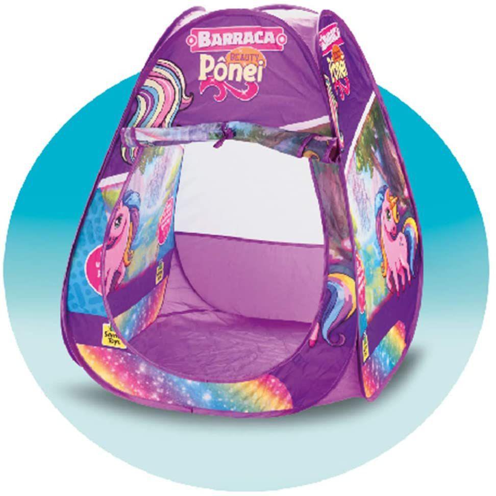 Toca Barraca Infantil Pônei Meninas Com Bolsa - Samba Toys - Barraca ...