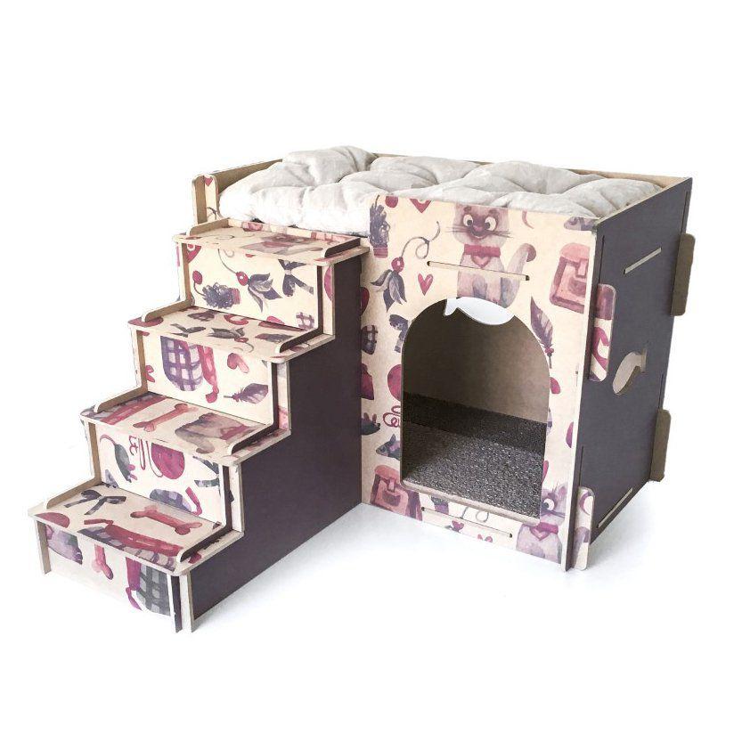 Toca de Gato 2G Acessórios Pet com Escada Roxo - 2G Pet - Toca para