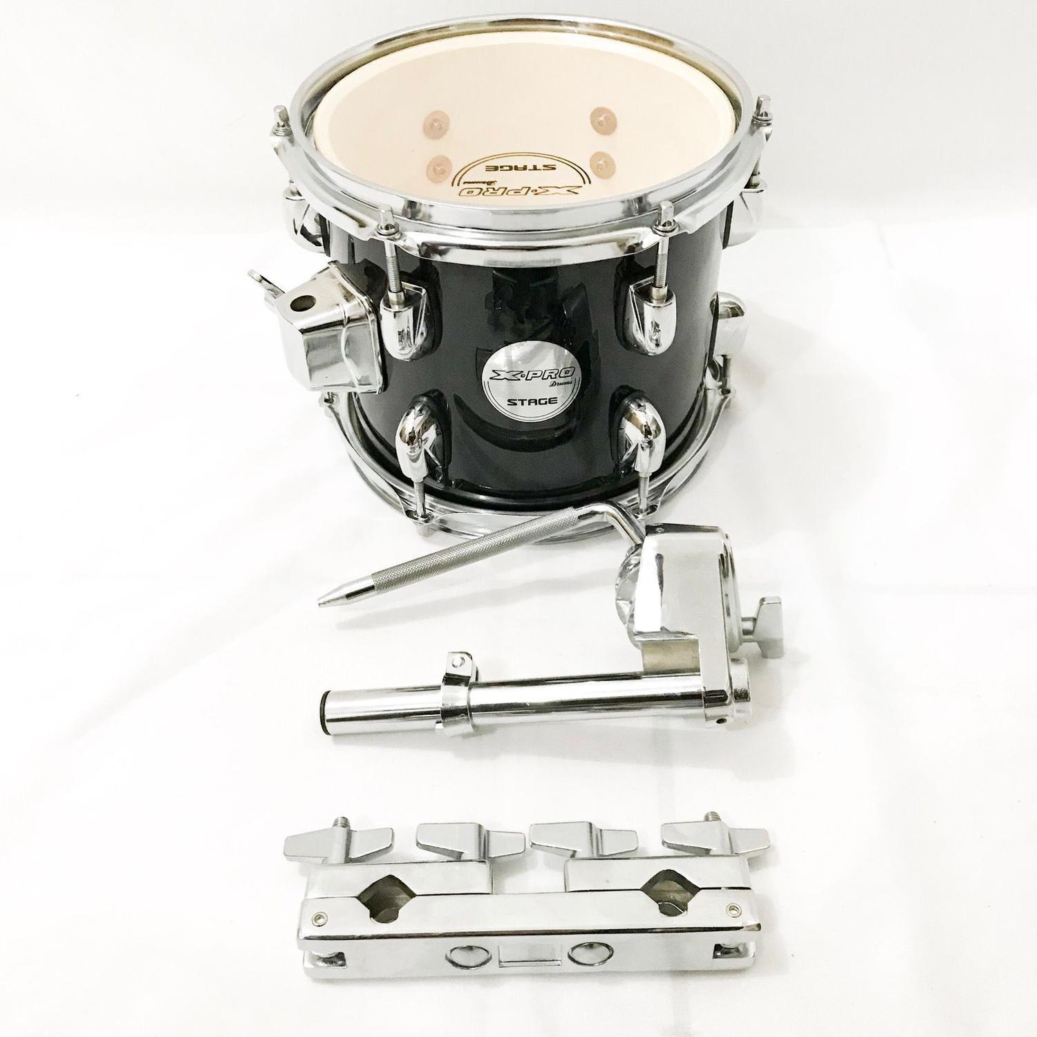 Tom De Bateria 8 XPro Stage Preto + Clamp + Holder Caixa de Bateria Magazine Luiza