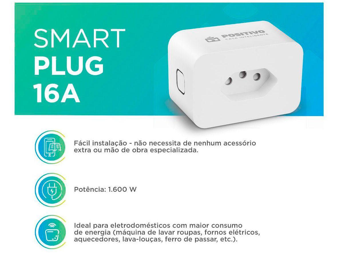 Tomada inteligente Smart Wifi Plug Consumo de energia 16A Compatível Alexa  e Google
