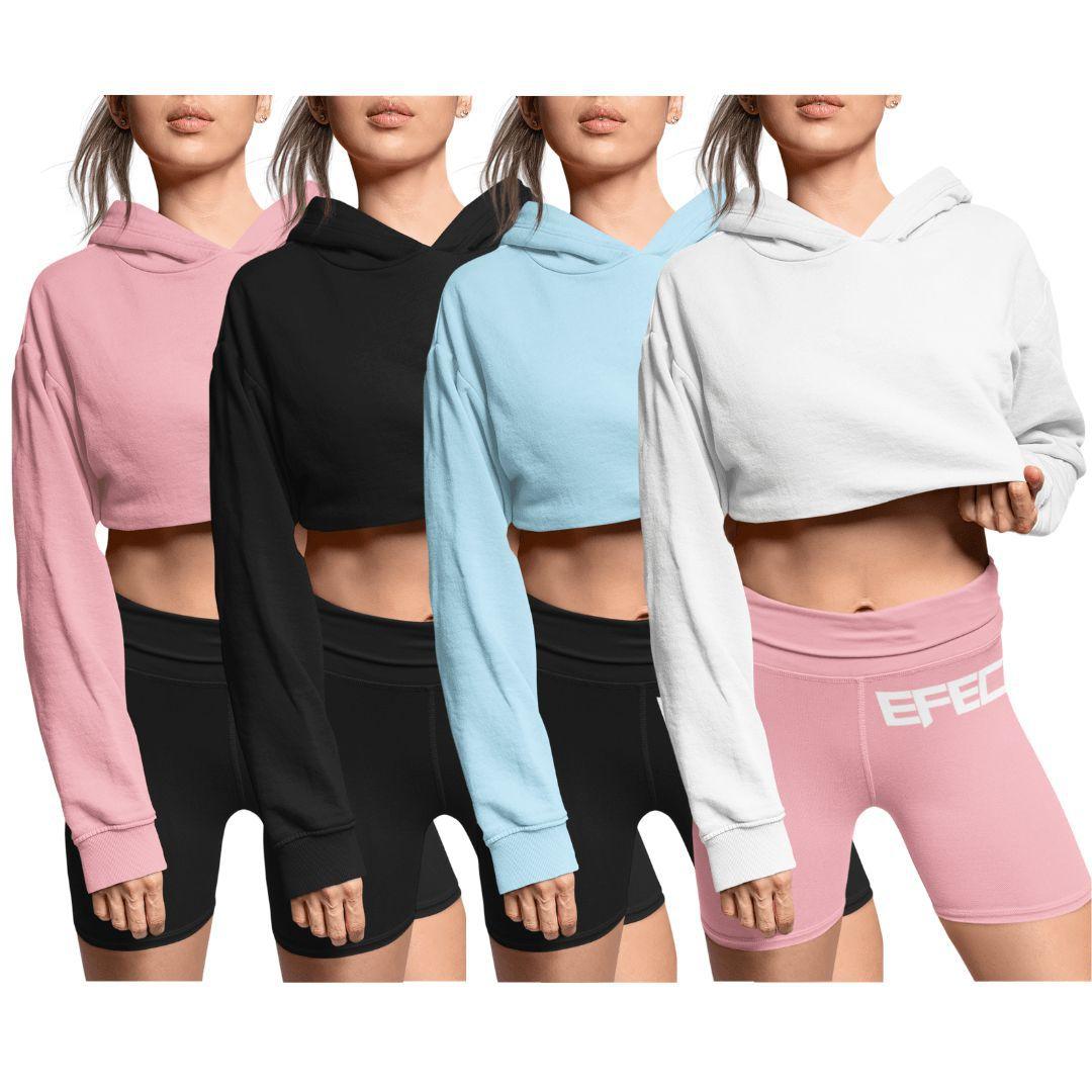 turquoise cropped moletom com capuz