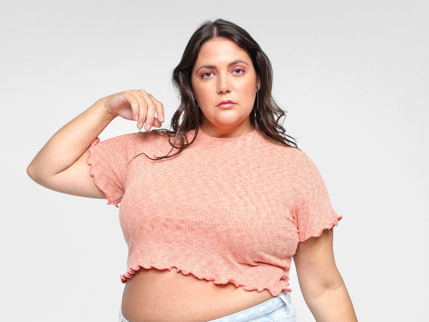 Top Cropped Vista Magalu Canelado Diferenciado