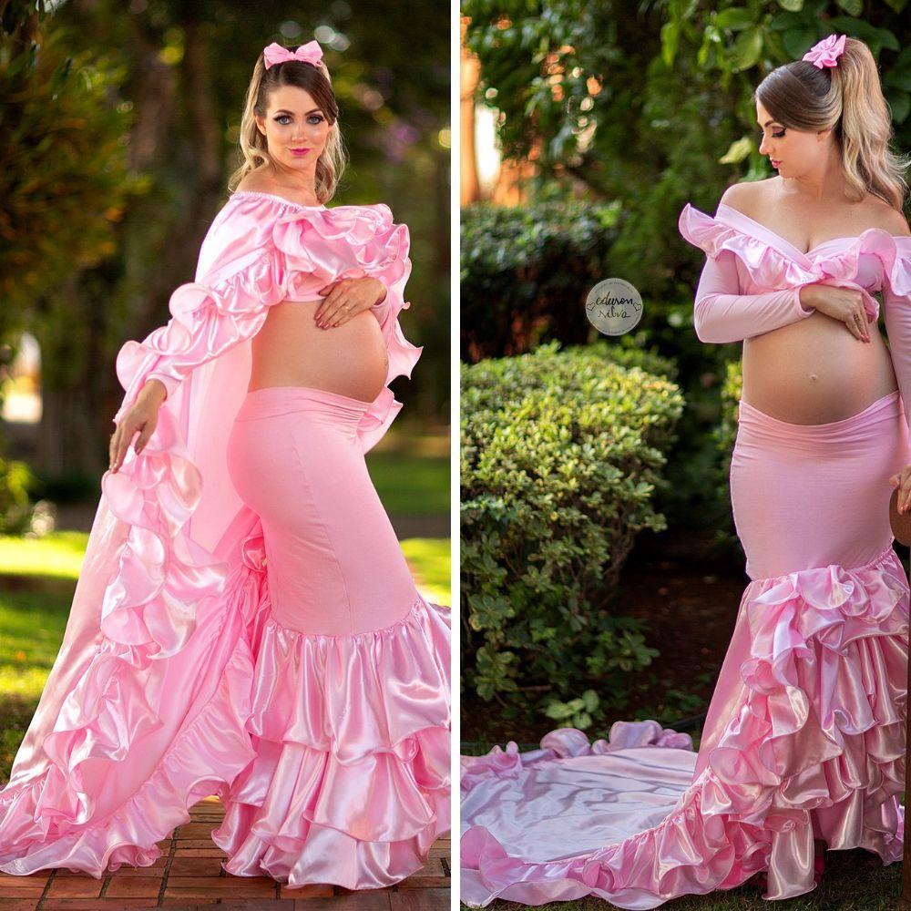 roupas para ensaio gestante plus size