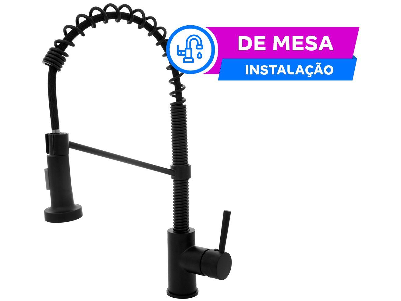 Torneira para Cozinha Gourmet de Mesa com Mola - Luxo Black Nell AM2672