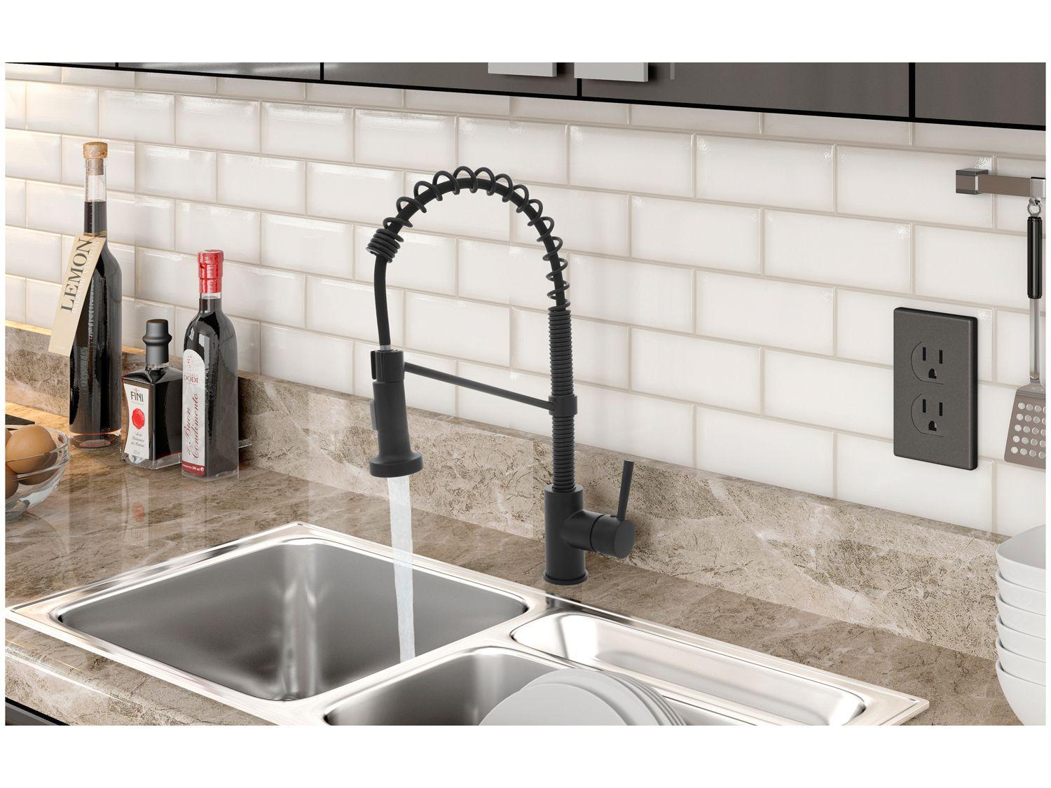 Torneira para Cozinha Gourmet de Mesa com Mola - Luxo Black Nell AM2672