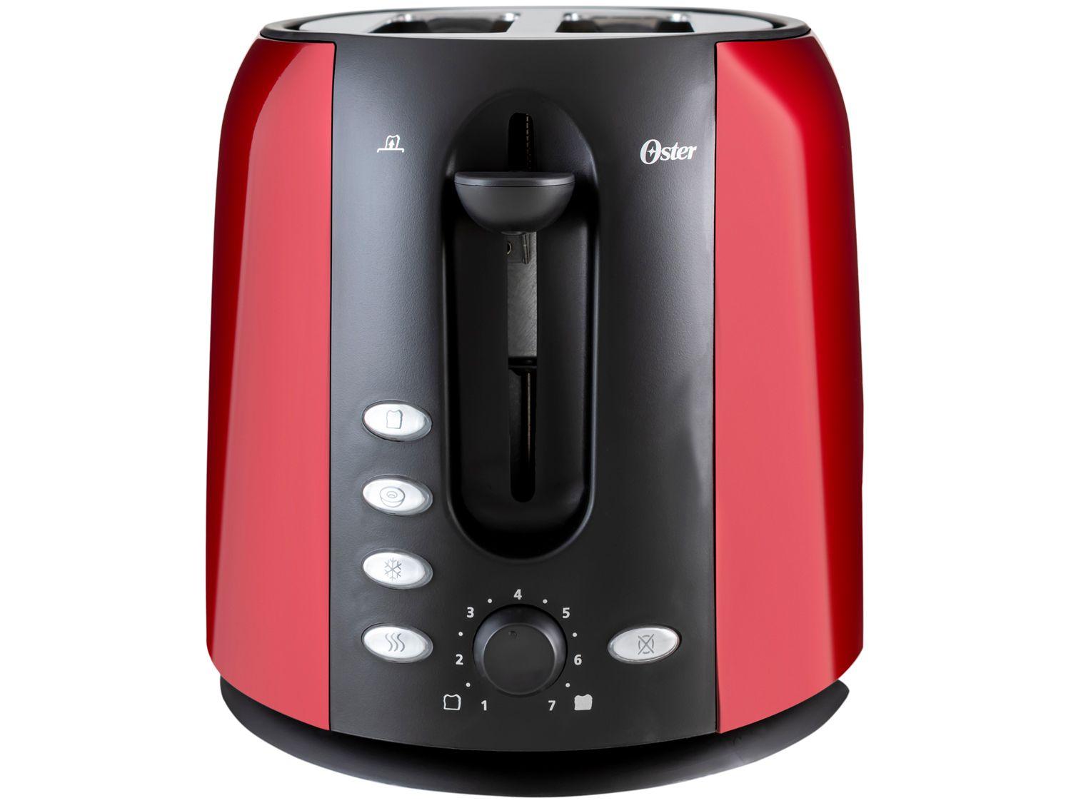Torradeira Oster Vermelha e Preta Red Chrome TSSTJC5BBKR Digital 7 Níveis de Tostagem