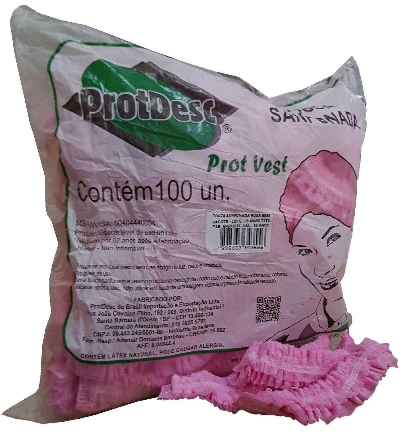 Touca Sanfonada Protdesc Rosa 100 unid - EPI - Magazine Luiza