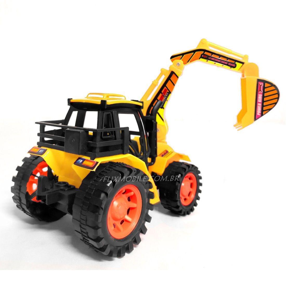 Trator de Brinquedo Escavadeira de Fricção Articulada Realista - Cim ...