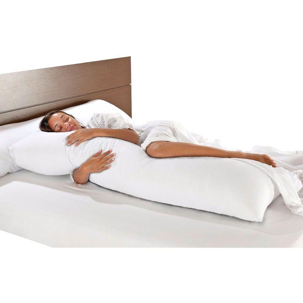 Travesseiro de Corpo + Fronha 100% Algodão Seu Aliado Para Dormir Casa ...