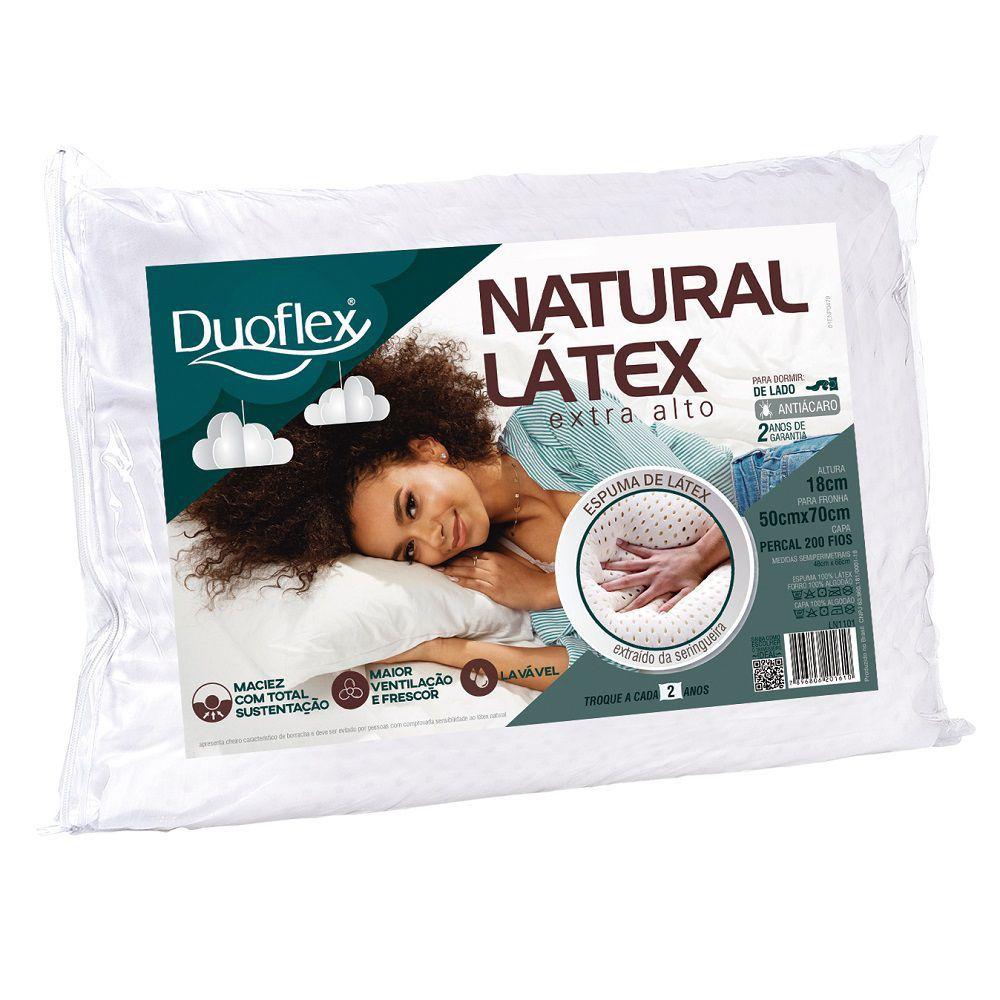 Travesseiro Duoflex Natural Látex Alto 50x70x18cm Ln1101