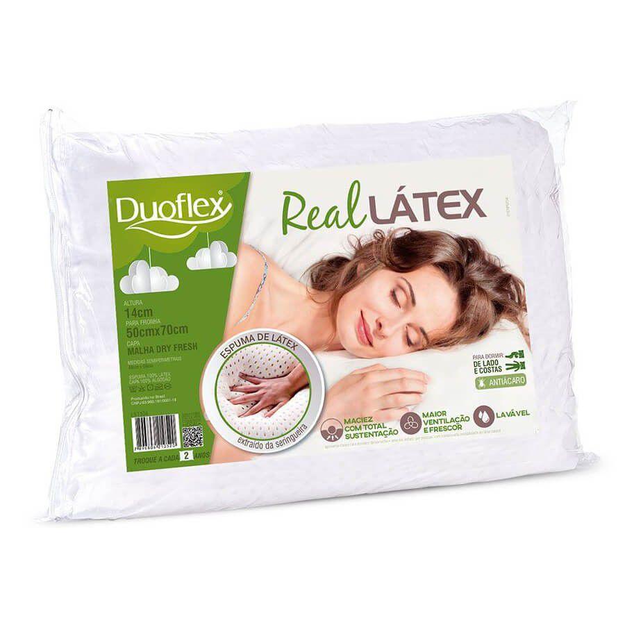 Travesseiro Duoflex Real Látex Natural 50x70 cm
