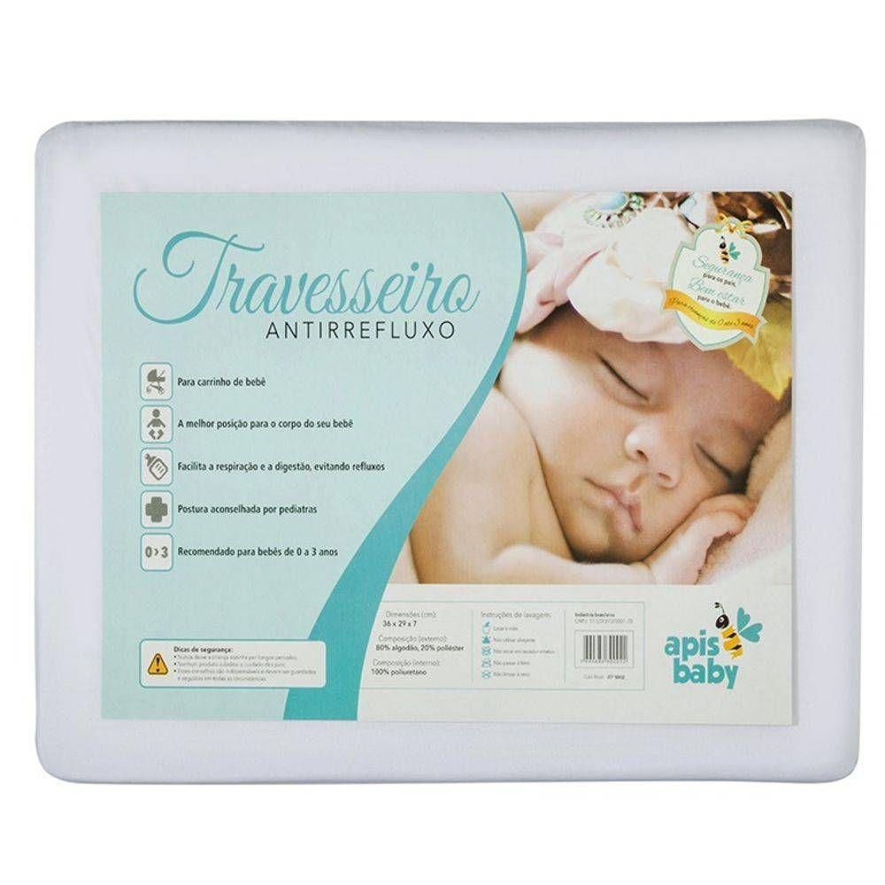 Travesseiro Infantil para Bebê Antirefluxo Branco 0 a 3