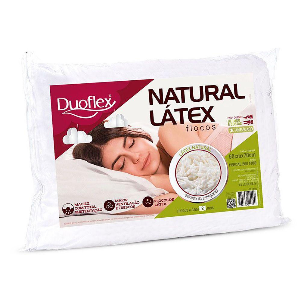 Travesseiro Natural Látex Flocos Duoflex Travesseiros