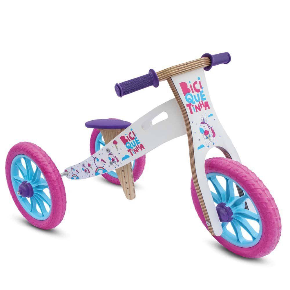 Triciclo de Madeira 2 em 1 sem Pedal (vira Bicicleta de Equilíbrio ...