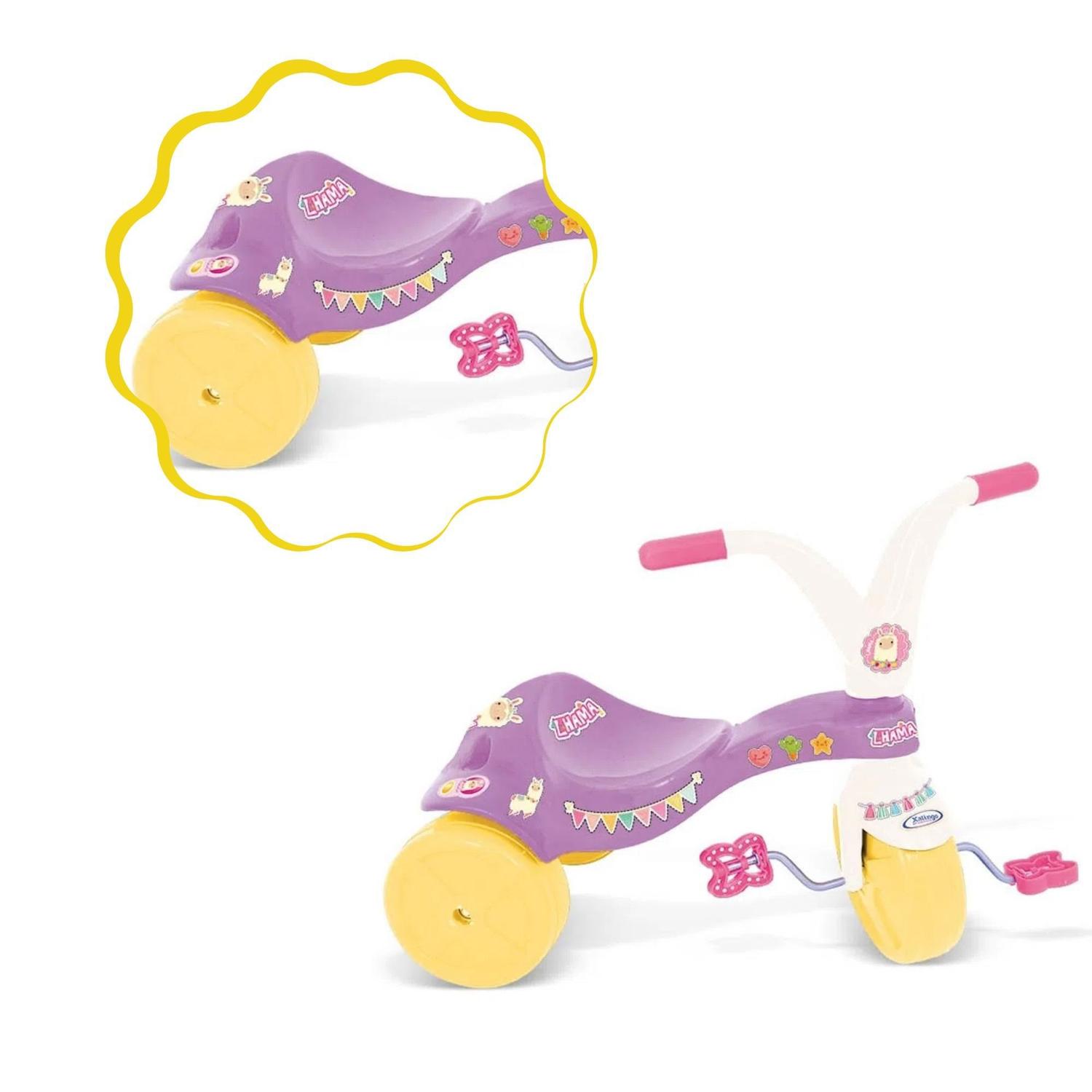 Triciclo Infantil Lhama Lilás e Branco Xalingo - Velotrol e Triciclo a  Pedal - Magazine Luiza