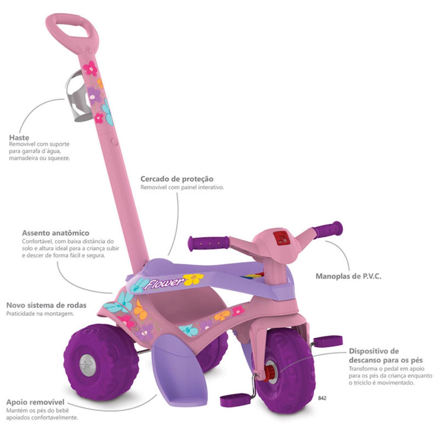 Triciclo com empurrador e apoio para os pés Clearance