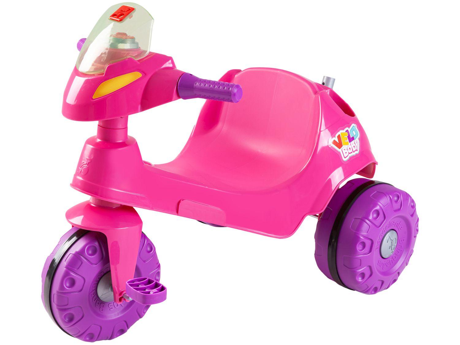 Triciclo Infantil Bandeirante Velobaby de Pedal com Empurrador