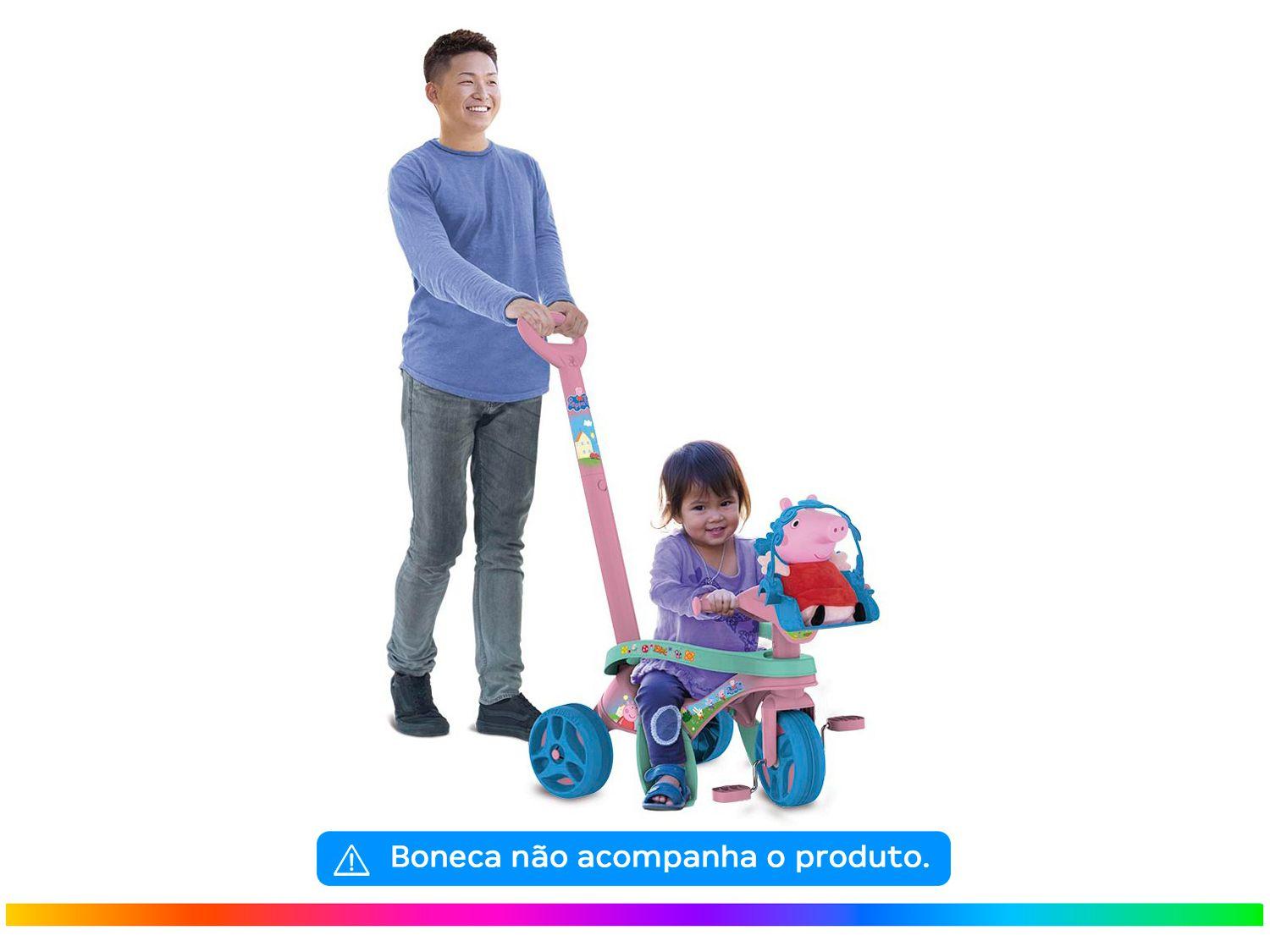 Triciclo a Pedal e Empurrar Infantil Bandeirante Mototico